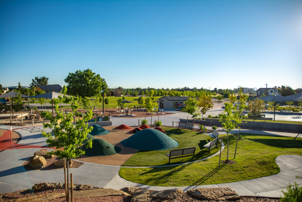 Wide shot photograph of panorama park from up high